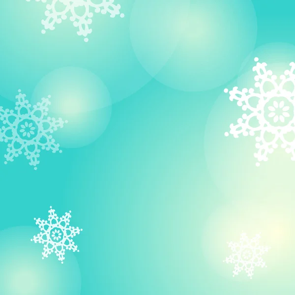 Winter vector blue background with snowflakes and lights — Free Stock Photo