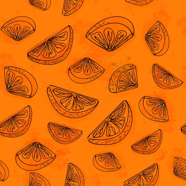 Seamless vector background with slices of orange — Stock Photo, Image