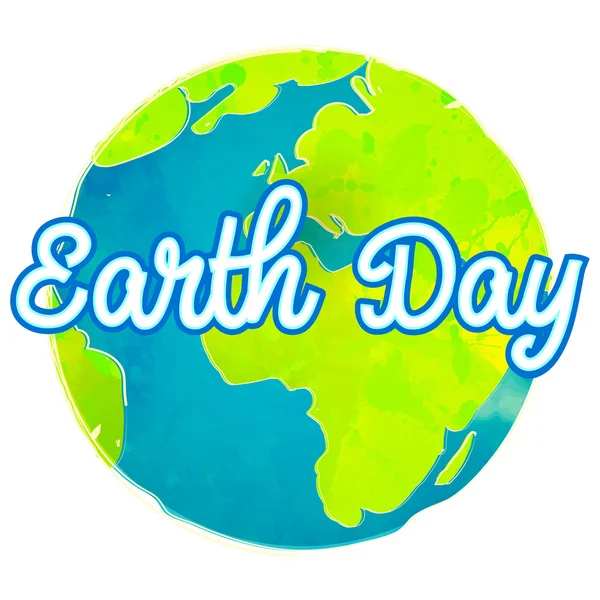 Erde-Tag-Poster mit Farbe Textur. Handgezeichnete Globus-Vektor-Illustration. Umweltfreundliches Konzept Eco. — Stockvektor