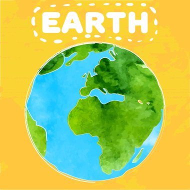 Dünya gün poster boya doku ile