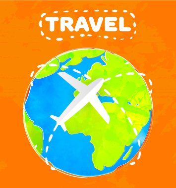 Turuncu arka plana yeryüzünde