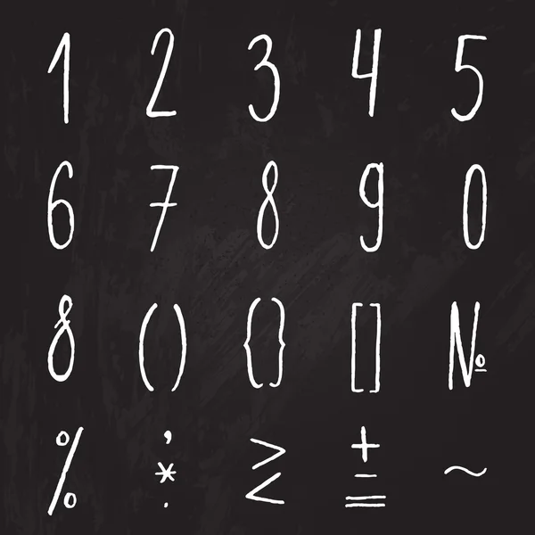 チョーク数字および記号 — ストックベクタ