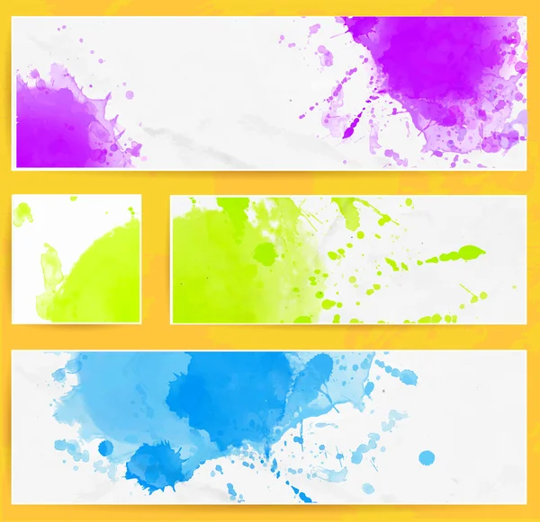 Watercolor paper banners — Stock Vector