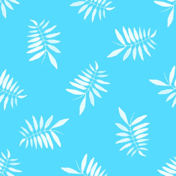 Hojas pintadas en azul — Vector de stock