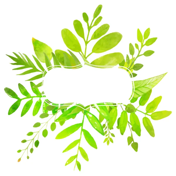 Bright green leaves. — Stock Vector