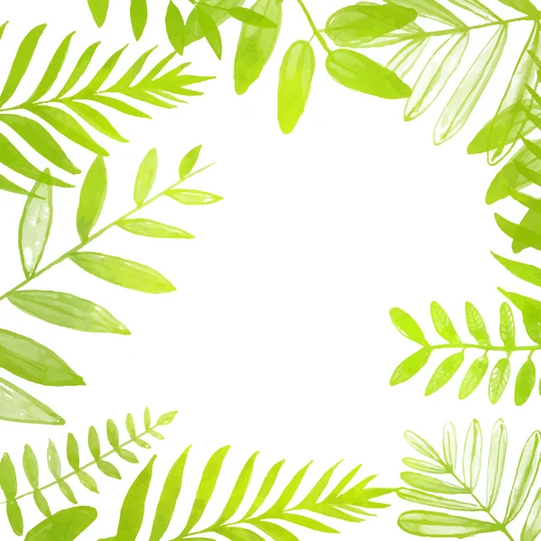 Zelené tropické listy — Stockový vektor