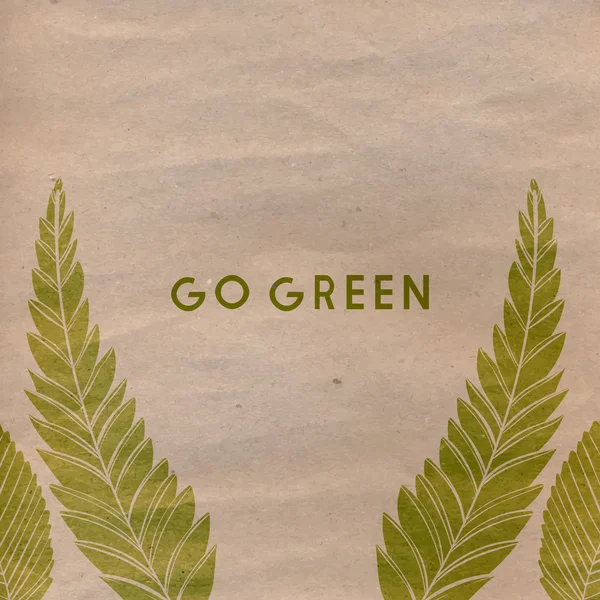 Gå grön text på craft papper — Stock vektor