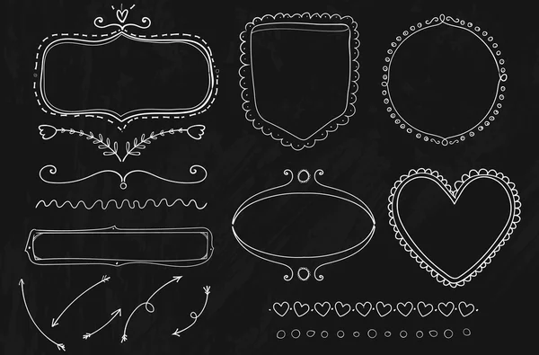 Set doodle frames, — Stockvector