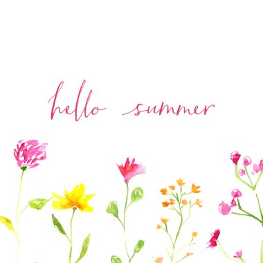 boyalı suluboya çiçek ver ve bırak