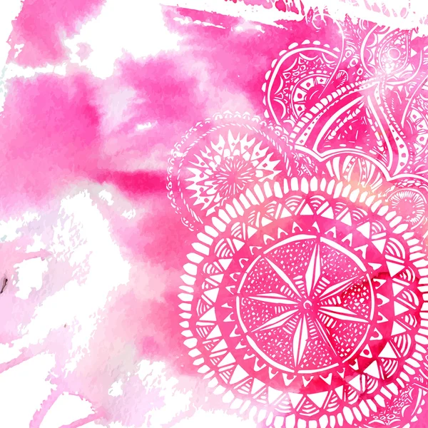 핑크 수채화 물감 페인트 배경 — 스톡 벡터