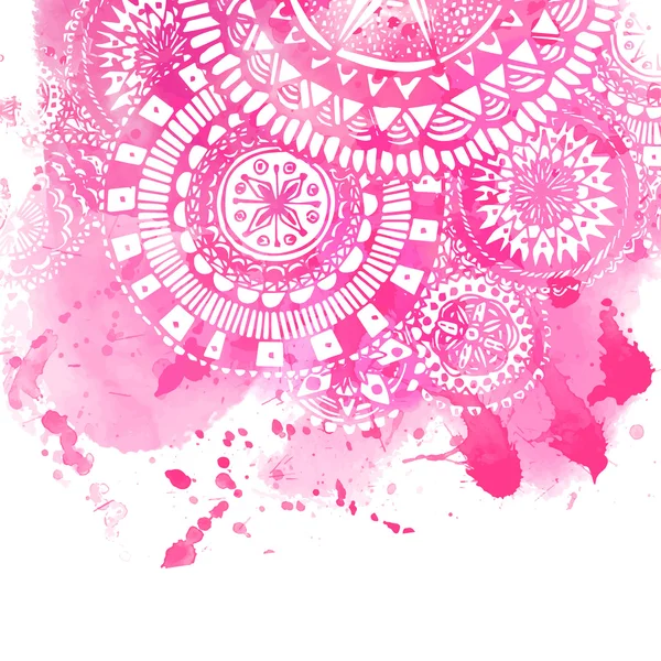 Pintura acuarela rosa fondo — Vector de stock