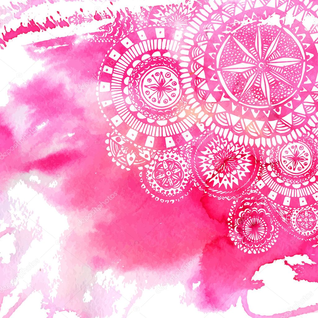 Pink watercolor paint background