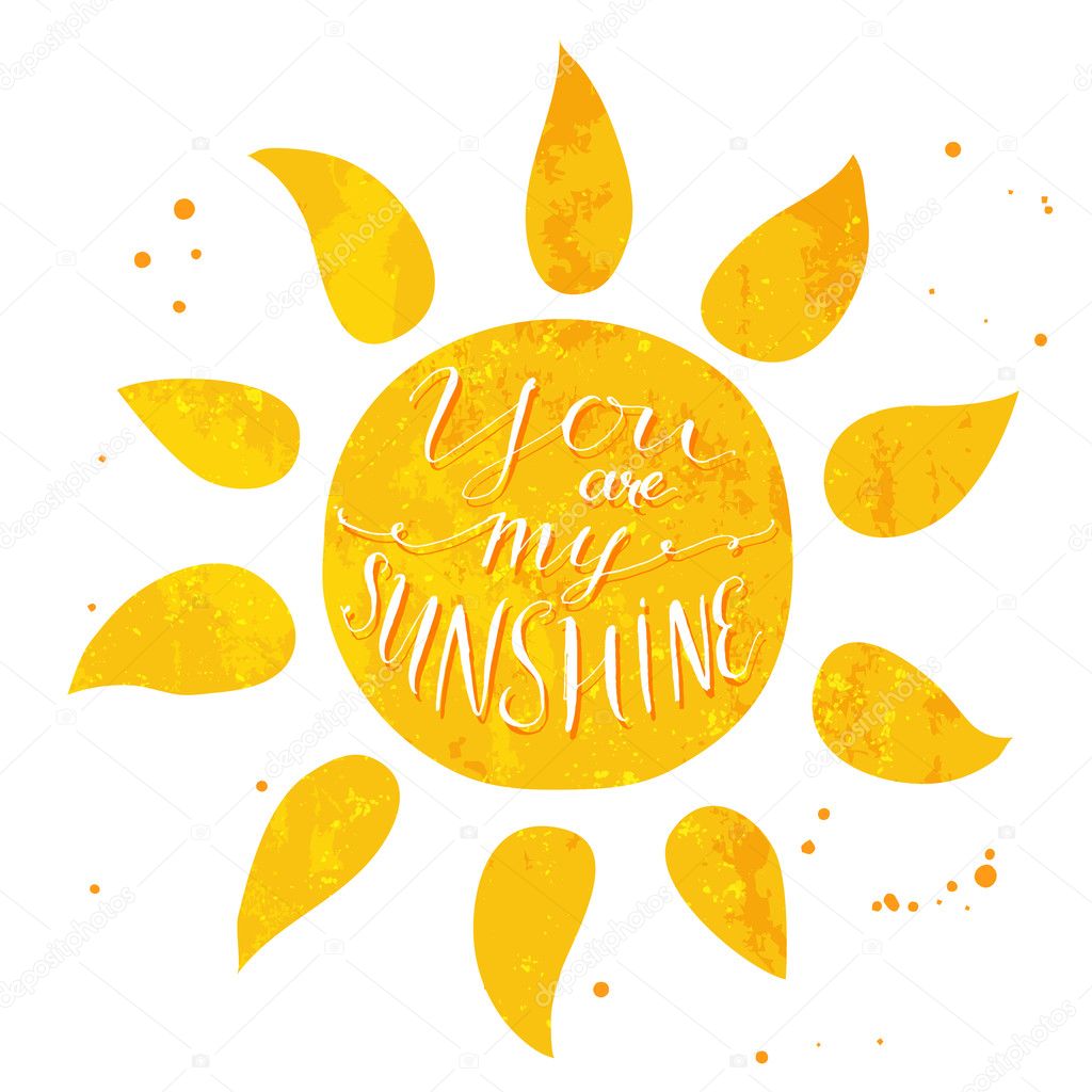 Watercolor sun with text