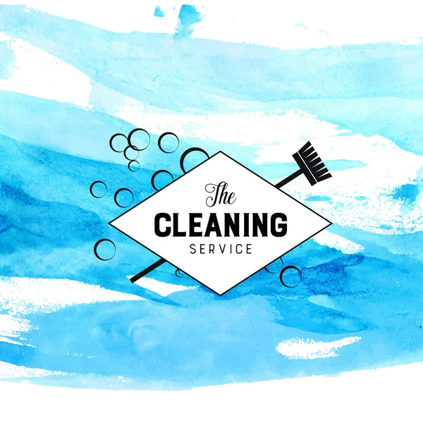 Vintage badge for cleaning service — Stock Vector