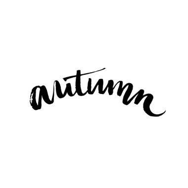 Handwritten word autumn.