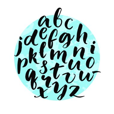 lowercase english alphabet at circle background