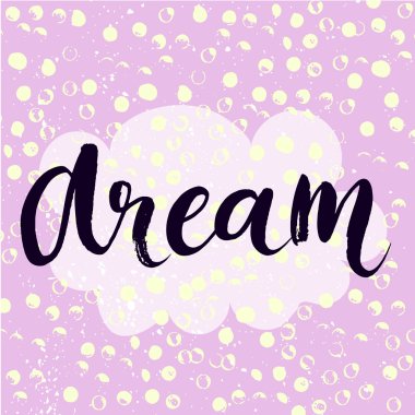 inspirational word at pastel violet background