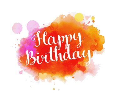 Happy birthday phrase on colorful background
