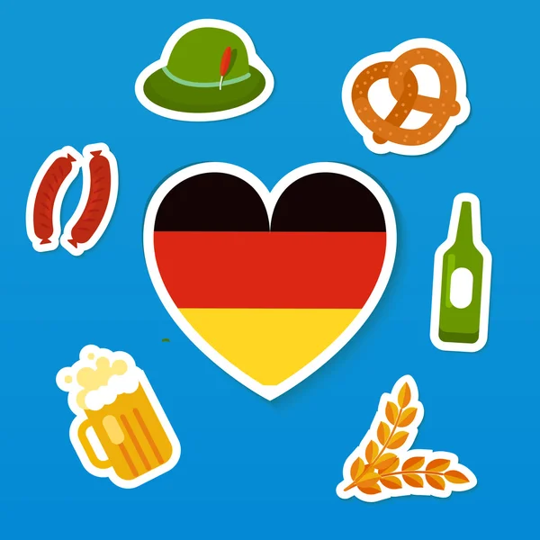 Set of symbols of Oktoberfest — 스톡 벡터