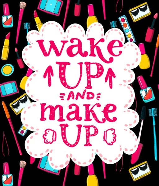 Wakker en make-up — Stockvector