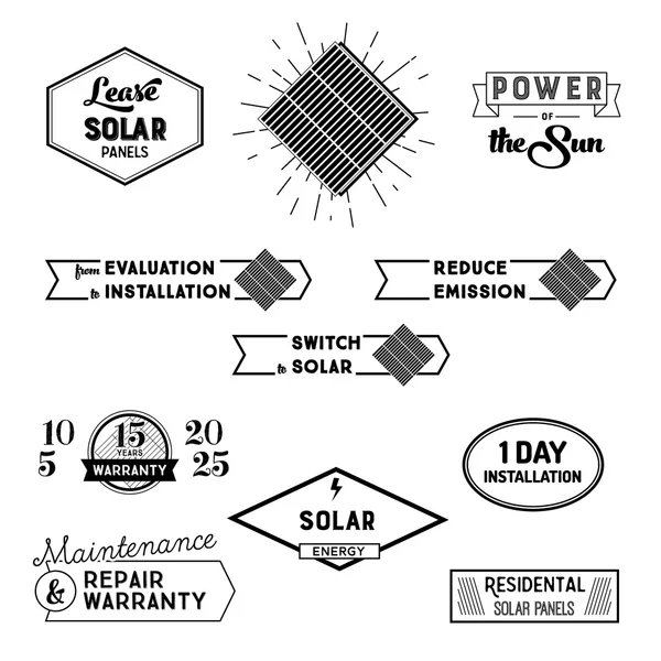 Solar power labels and badges — Stockový vektor