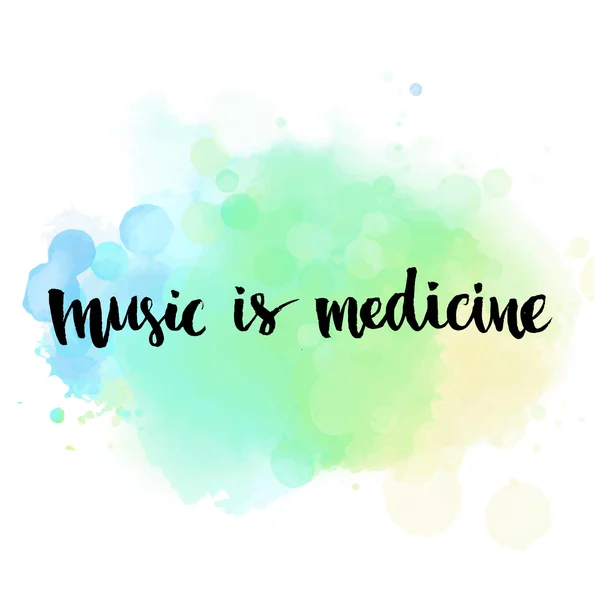 Music is medicine. Inspirational quote — Vettoriale Stock