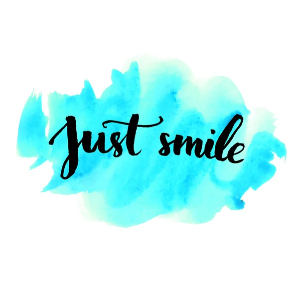 Just smile - inspirational quote — Stock Vector