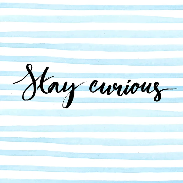 Stay curious -Inspirational quote — Vettoriale Stock