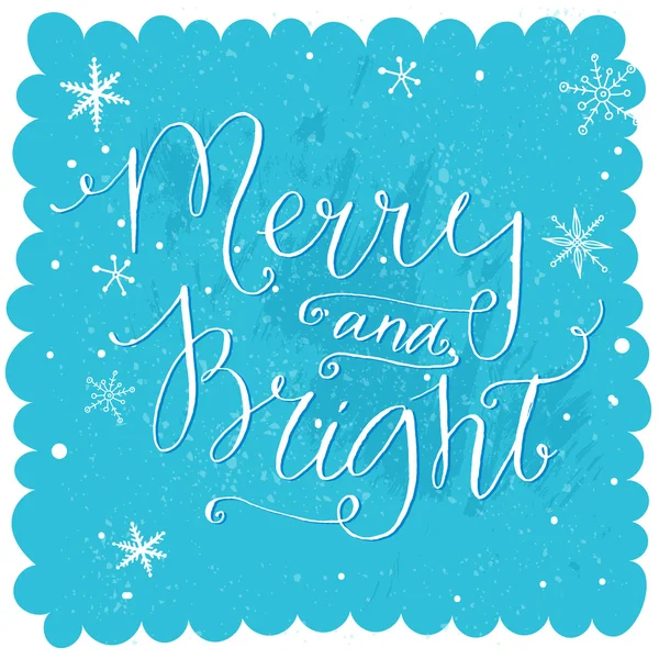 Christmas lettering at blue snow — ストックベクタ
