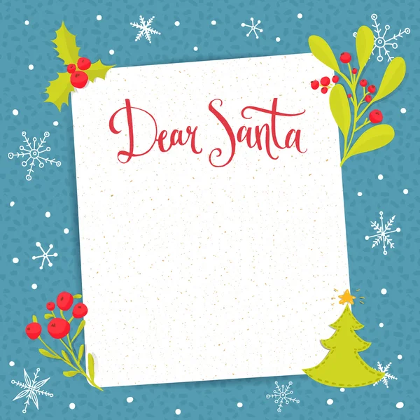 Dear Santa - letter to Santa Claus — Stok Vektör