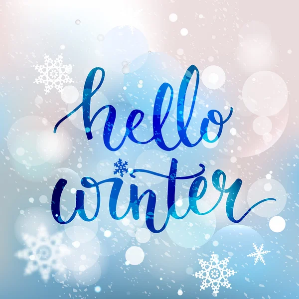 Hallo winter tekst. — Stockvector