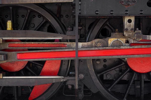 Rodas de uma locomotiva de trem a vapor vintage — Fotografia de Stock