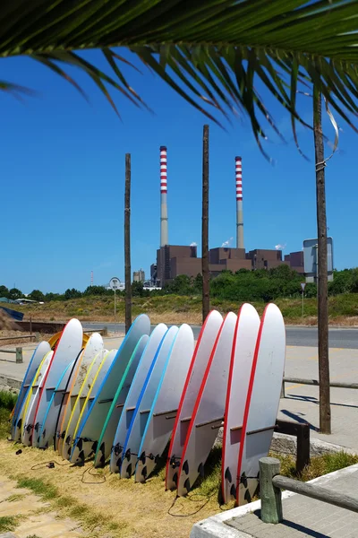 Veel kleurrijke surfplanken — Stockfoto