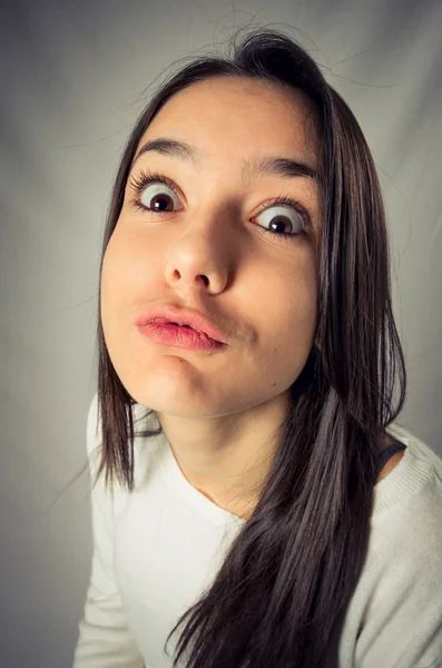 Chica en la expresión de beso —  Fotos de Stock