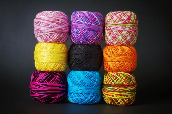 Colorful yarn coils — Stock Photo, Image