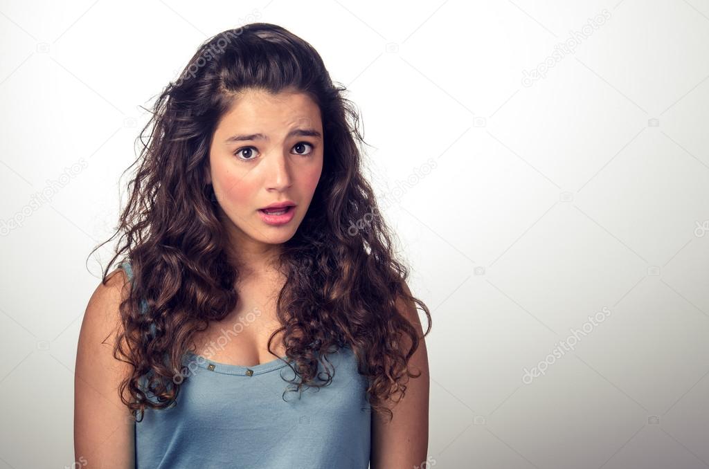 Teenager girl with surprised expression