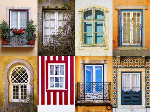 Geleneksel Portekiz windows — Stok fotoğraf