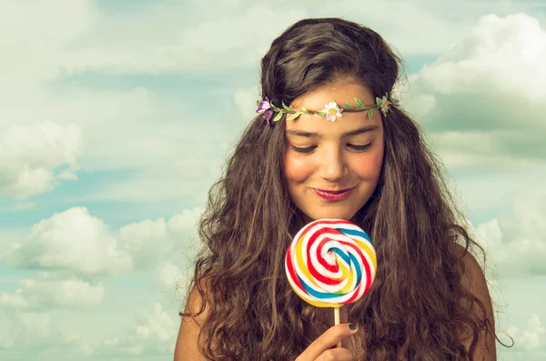 Teenager with Lollipop — Stock Photo, Image