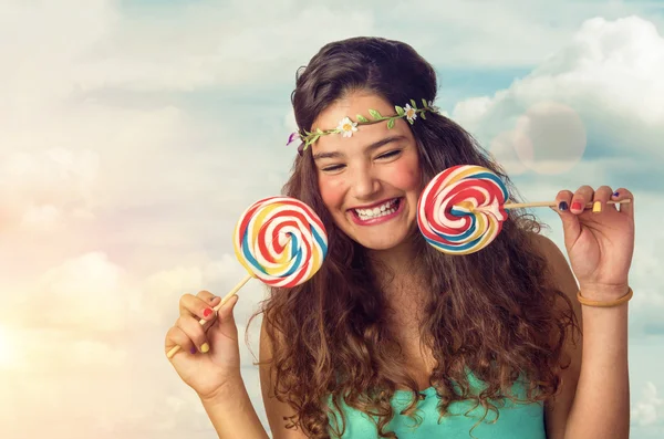 Teenager with Lollipop — Stock Photo, Image