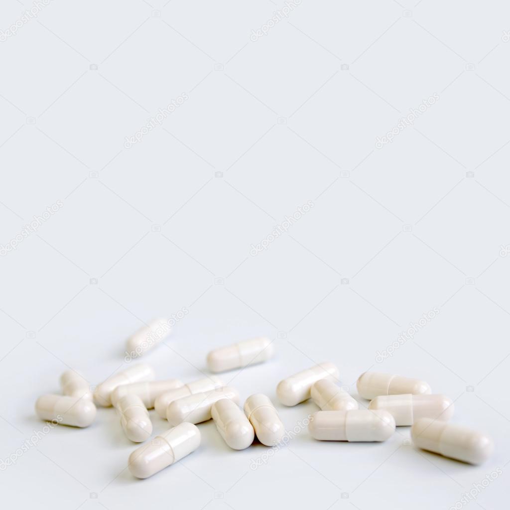 Many white medicine pills