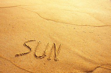 Kelime güneş ile plaj