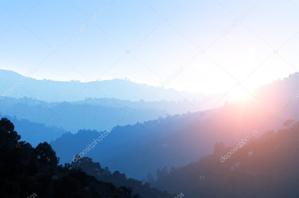 Serene landscape of the mountains