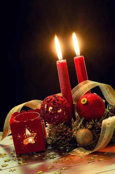 Jul dekorationer på bordet — Stockfoto