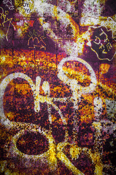 iron background with graffiti