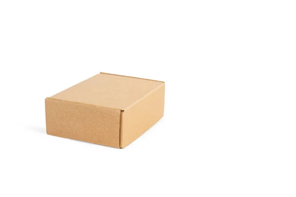 Close Cardboard Box Isolated White Background — Stock Photo, Image