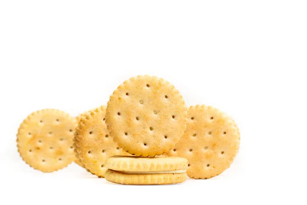 Galletas Redondas Sándwich Limón Aisladas Sobre Fondo Blanco —  Fotos de Stock