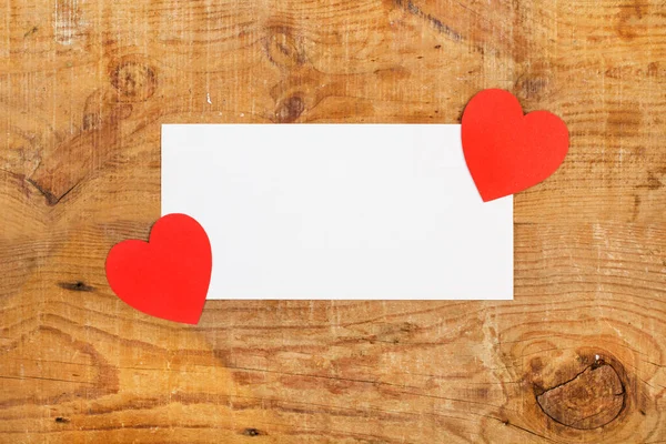 Valentine Card Copy Space Wooden Background — Stock Photo, Image