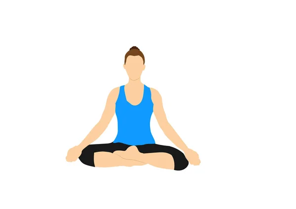 Evde Eğitim Meditasyon Için Yoga Pozu — Stok fotoğraf