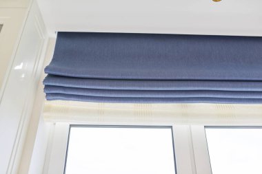 Roman blind in the interior detail close-up clipart