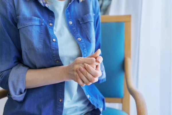 Close-up of womans hand. Stress, nervousness, tension, anxiety, anxiety, people